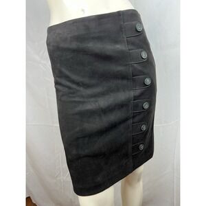 J McLaughlin Black Faux Suede Pencil Skirt Size 2